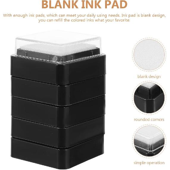 TEHAUX 10pcs Blank Ink Pads - 3x3cm Empty DIY Stamp Pads for Ink Refill - Blending Sponge Ink Pad with Cover - Ideal for Crafting, DIY Painting