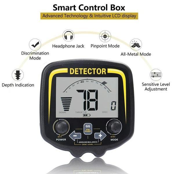 Detector de metale ATX880 Cu căști Bobină impermeabilă LCD Vânător de comori 1.5M Detector subteran de metale bijuterii
