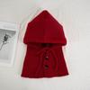 Korean Balaclava Hat Integrated Outdoor Warm Ear Protection Wool Knitted Hat Women's Autumn and Winter Hat Scarf