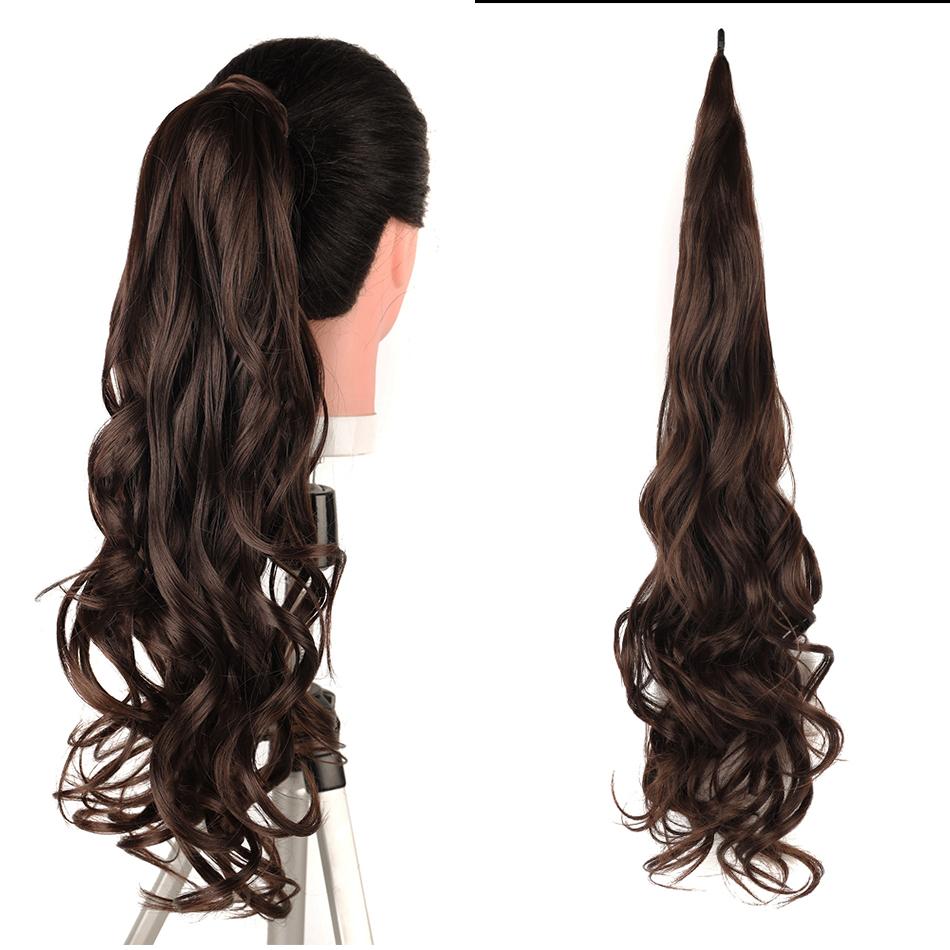 Synthetic Ponytail Extensions False Hair Tail for Women Flextail 26inch Length Blonde Ponytail Hairpieces For Women Daily Use