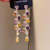 Silver Needle Diamond Tassel Drop Earrings: Elegant, Fashionable, Statement Design