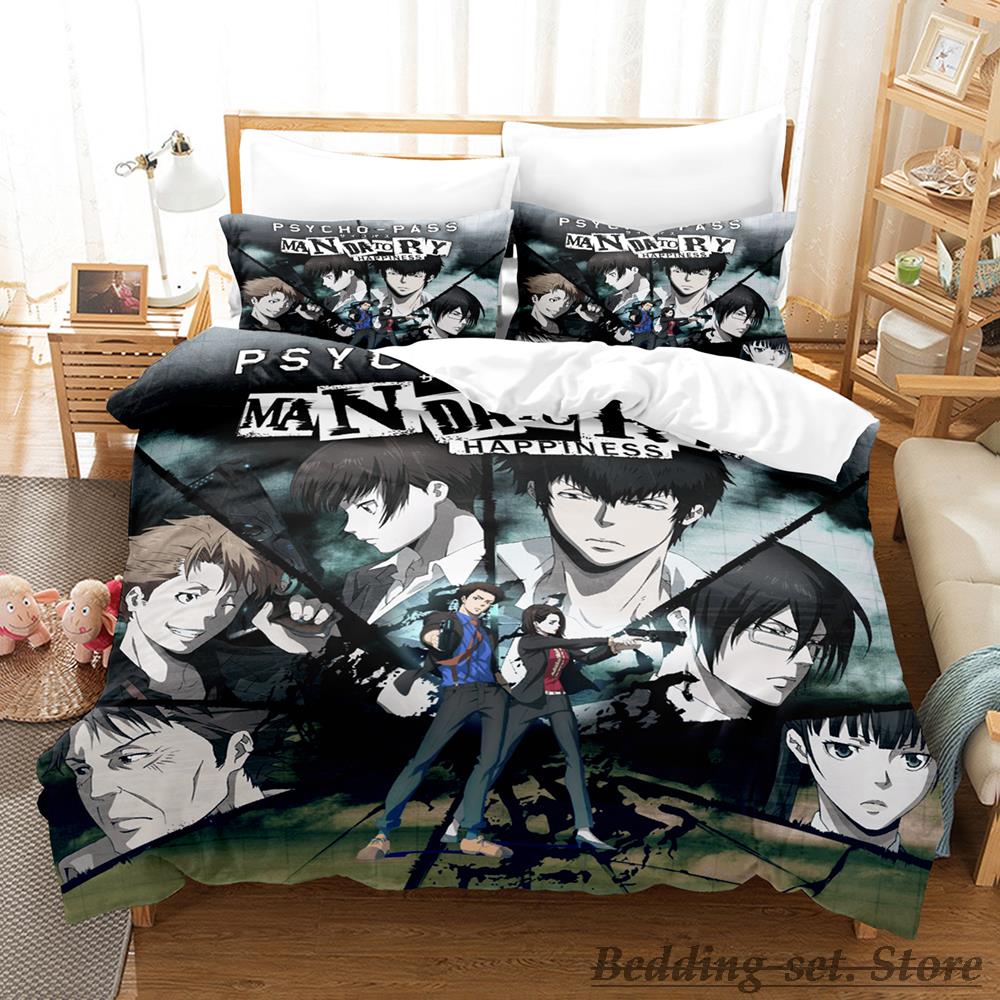 2023 Psycho Pass Bedding Set Single Twin Full Queen King Size Bed Set Adult Kid Bedroom Duvetcover Sets Anime Parure De Lit Bed