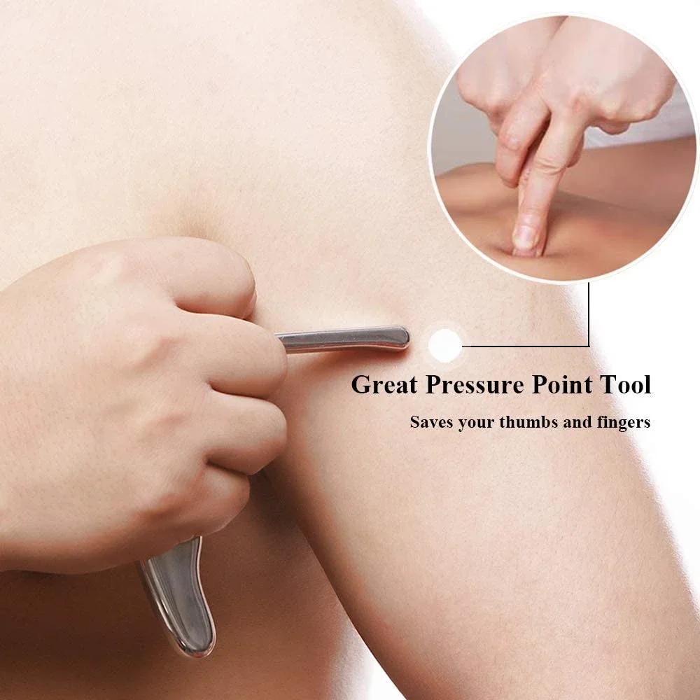 Stainless Steel Manual Deep Tissue Massage Tool Trigger Point Massage T-Bar Full Body Massage Tool Full Body Fascial Relaxation