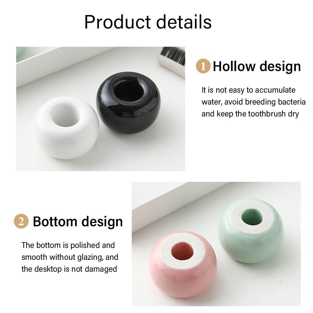 Ceramic Bracket Support Storage Bathroom Organizer Toothbrush Holder Base Tooth Brush Stand Shelf