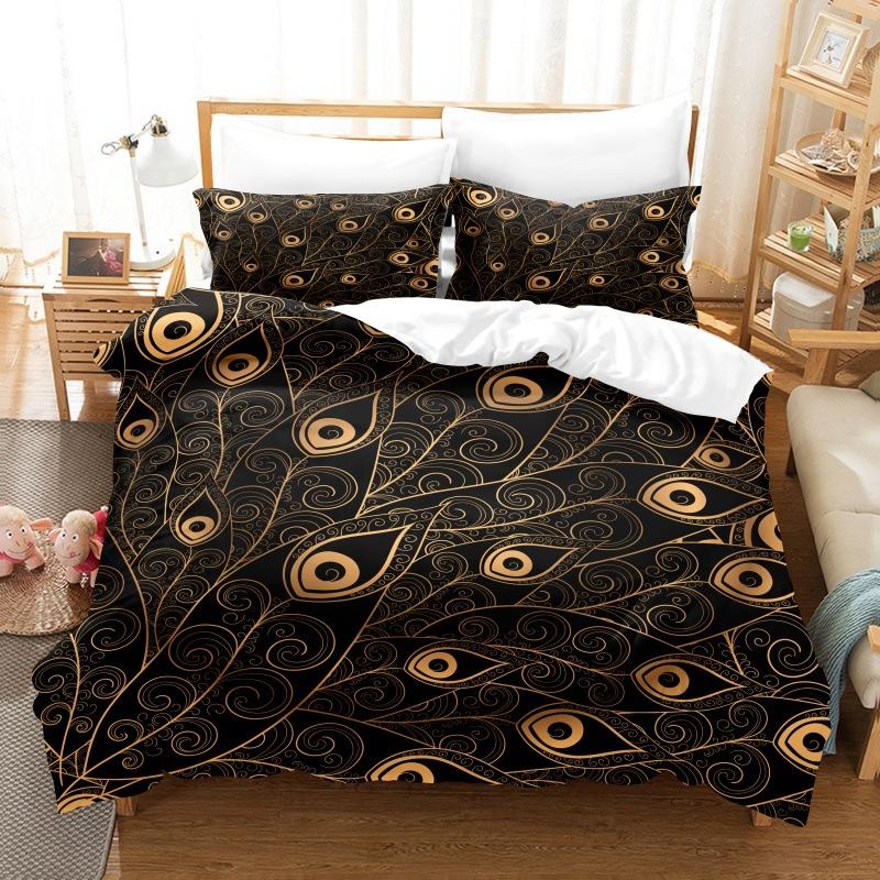 3D Digital Printing Kit Home Textile Quilt Cover Bed Sheet Bedding Three-Piece Set