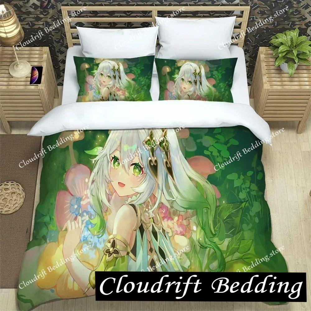 Genshin Impact Element Duvet Cover Set Cartoon Bedding Set Bedroom Dormitory Soft Single Double Duvet Cover For Boys