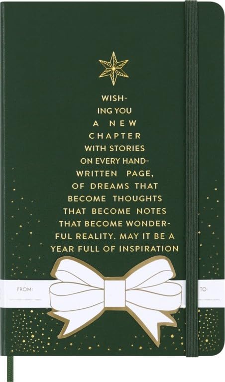 Moleskine Holiday Notebook, Hardcover, Large, Lined, HOLIQP060K15TREE