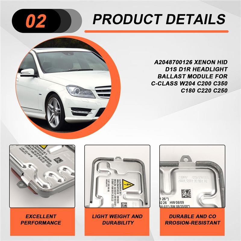 A2048700126 Xenon HID D1S D1R Headlight Ballast Module For C-Class W204 C200 C350 C180 C220 C250
