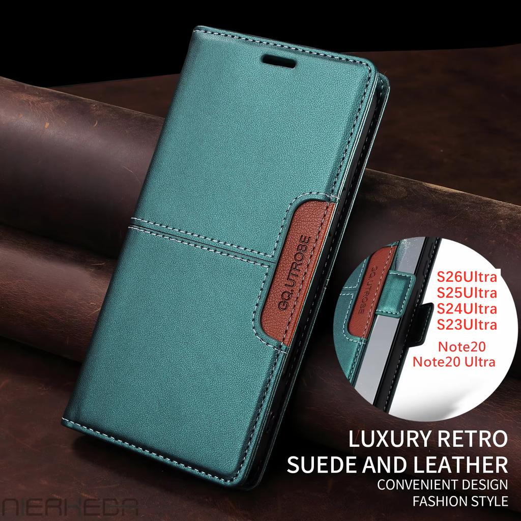 Husă Flip din Piele pentru Samsung Galaxy S26 S25 S24 S23 FE S22 S21 S20 Plus Note20 Ultra A17 A37 A16 A36 A56 A26 Portofel Husă Telefon