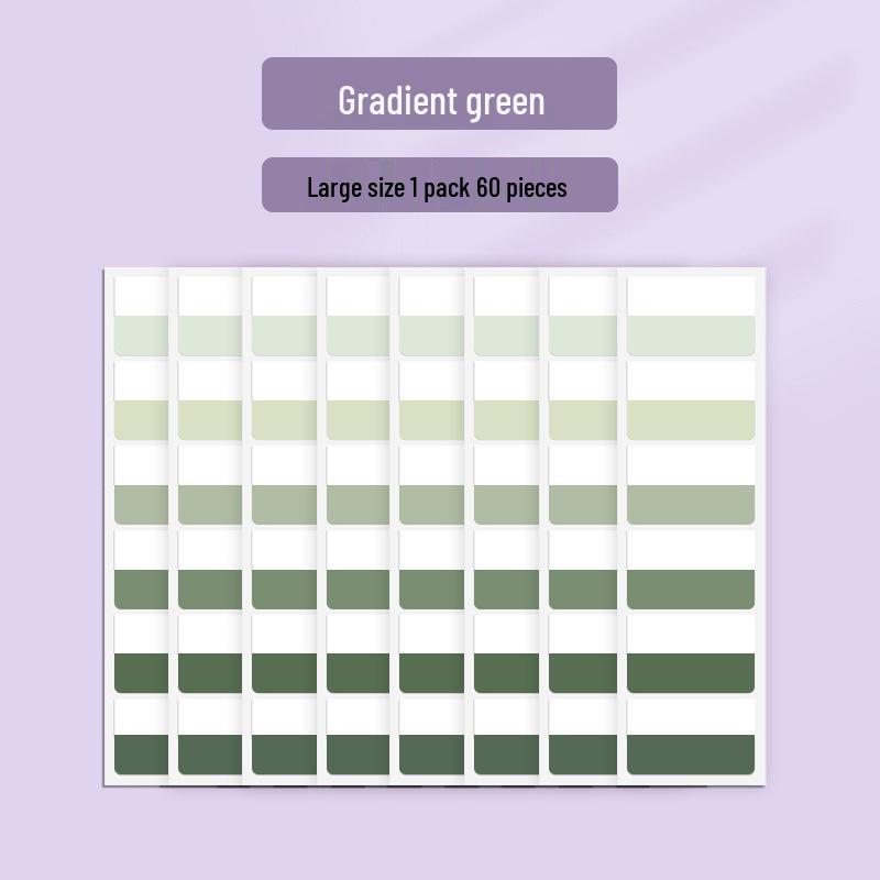 Gradient Index Tabs: Transparent Sticky Notes with Writable Labels and Strong Adhesive