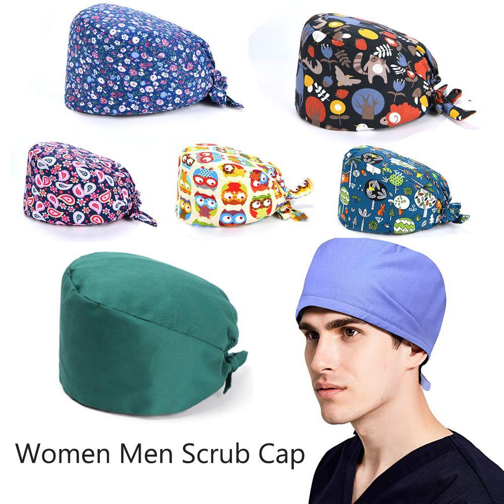 Accessories for Home Cotton Print Caps Fluffy Hat Floral Bouffant Scrub Cap