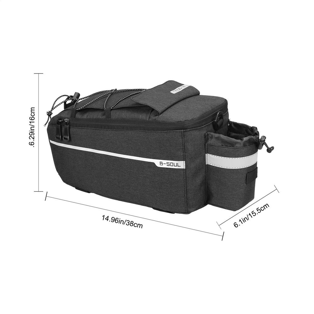 

Bicycle Carrier Bag Bike Rear Basket Waterproof Pannier Trunk Bags Back Rack Rear Seat Bag 8L Capacity Trunk Storage Bag чорний