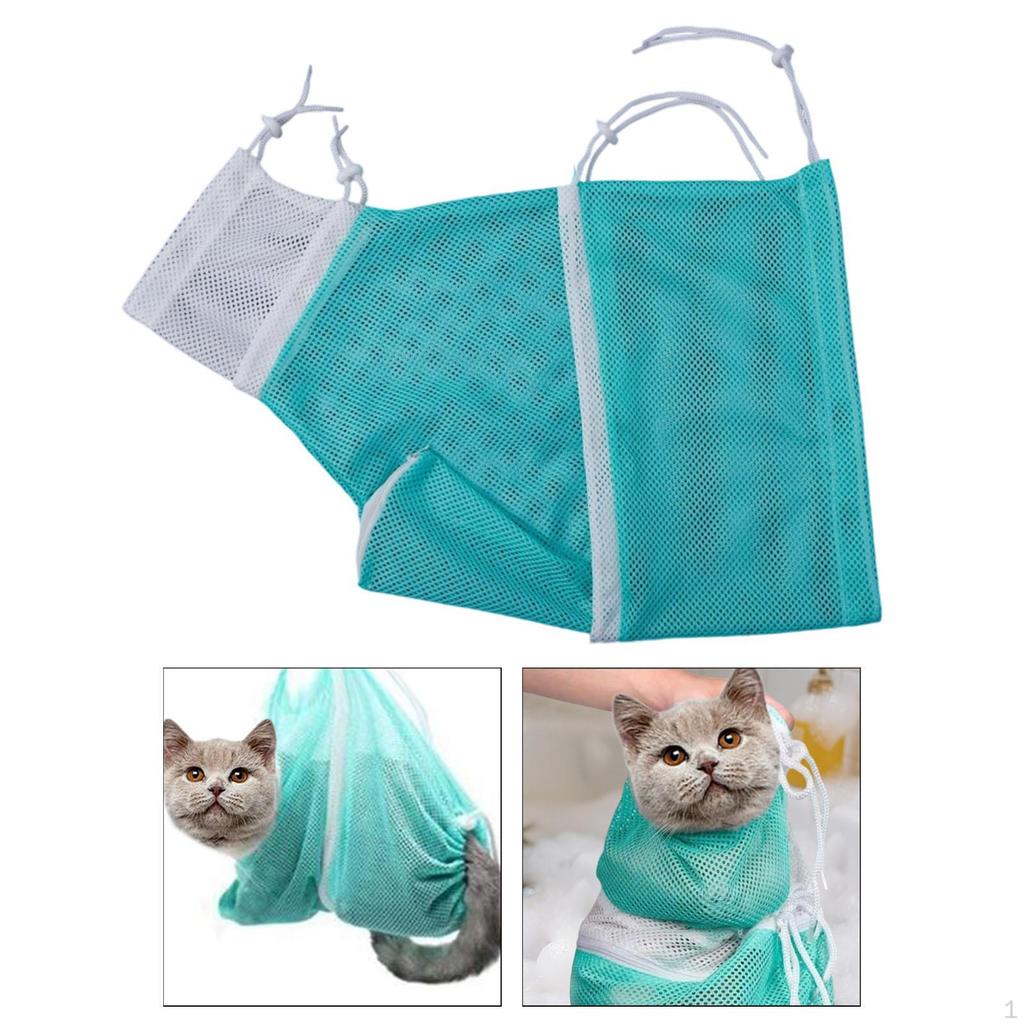 Adjustable Cat Bathing Bag for Washing, Anti Scratch Restraint Ears Clean