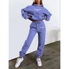 Felpa con cappuccio da donna popolare con stampa di lettere Set casual alla moda in pile