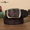 Retro Versatile Pleated Copper Buckle Belt Men's Genuine Leather Trend Pin Buckle Pure Leather Pants Belt