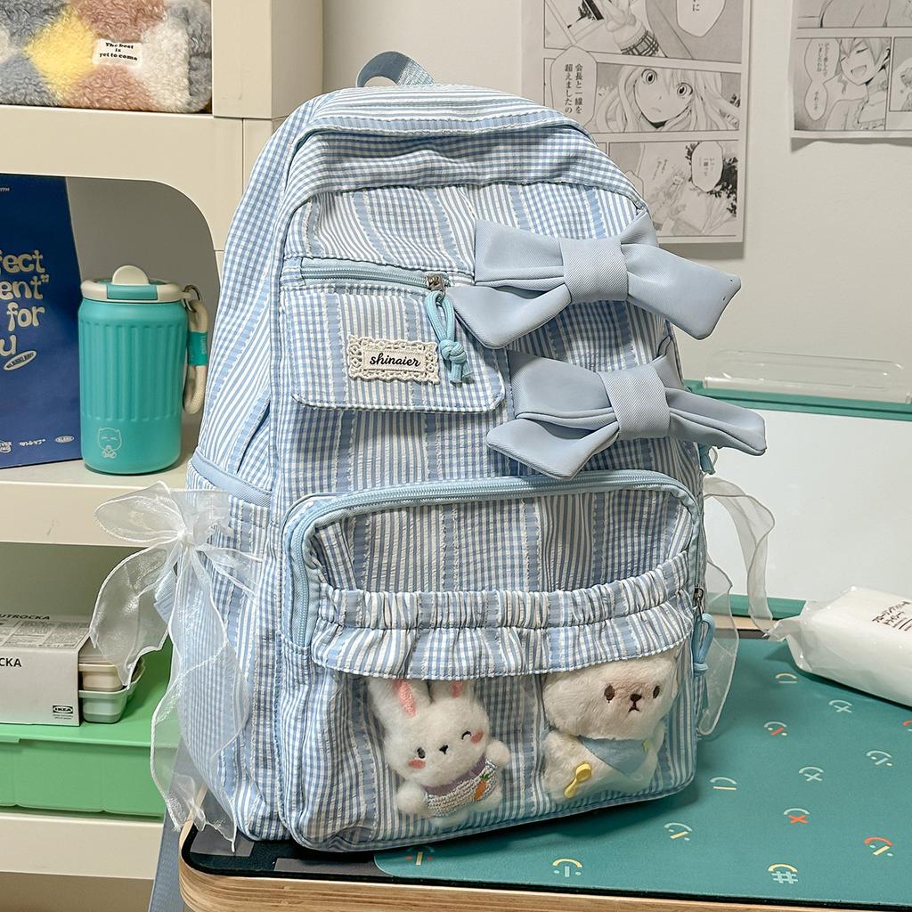 Schoolbag Japanese and Korean niche bow design student schoolbag ins small wind fresh high value backpack women commuter backpack