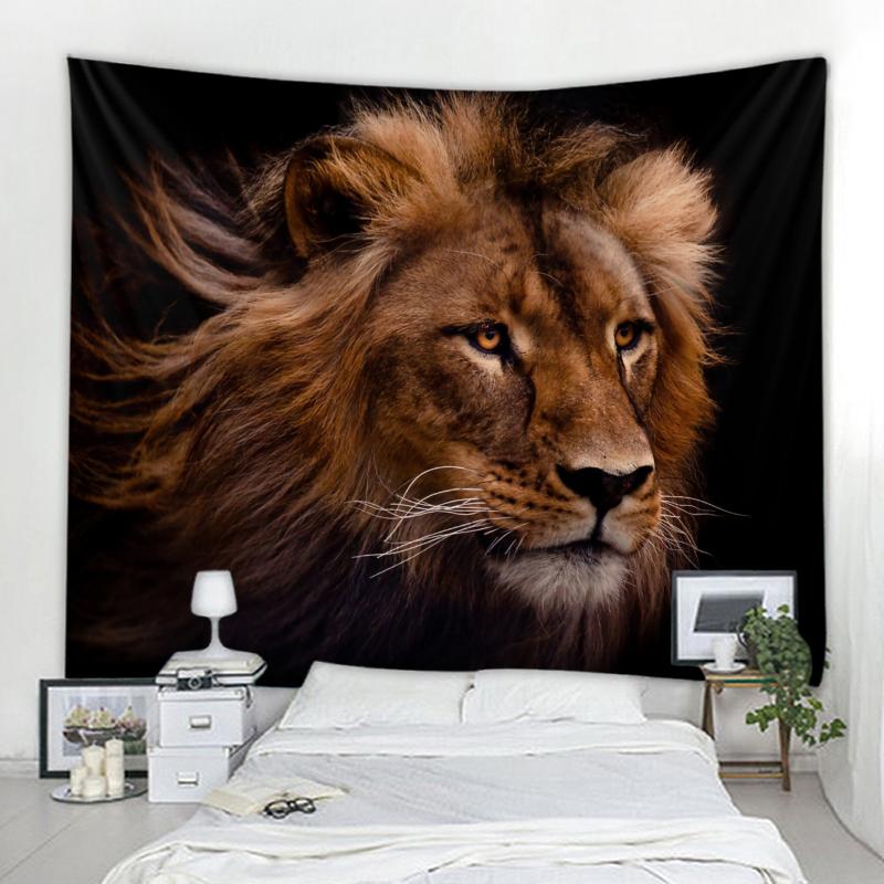 Boho Decor Living Room Bedroom Dorm Home Decor Lion Tapestry Animal Lion Background Wall Hanging