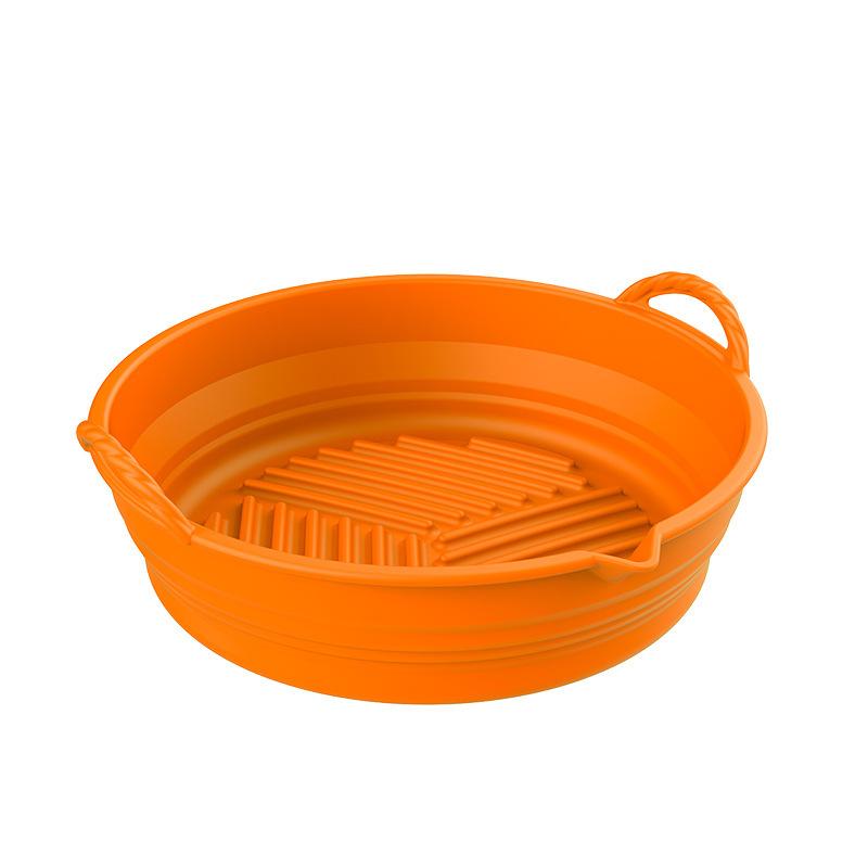 Air Fryer Silicon Basket About 20cm Round/square/rectangular Oven Baking Tray Foldable Reusable Silicone Pot Replacement Pan