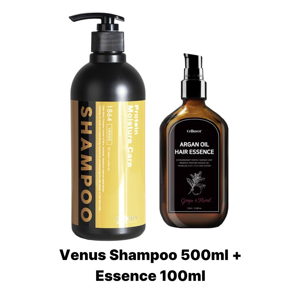 [Celluver] Triple Black Perfume Shampoo 500ml & Argan Oil Hair Essence 100ml Set (Venus)  Shampoo 500ml  +Essence 100ml