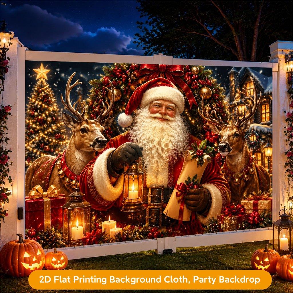 1Pcs Santa Claus Reindeer Decoration Background Winter Backdrop Decorations For Photo Studio Photo Booth Christams Party