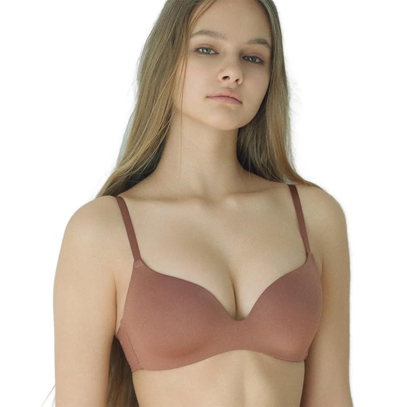 

[Peach John] [Non-wire seamless Do not tighten hard to hear natural bust makeup Easy to wear ][PJ BASIC]Natural Bust Wireless Bra brown L