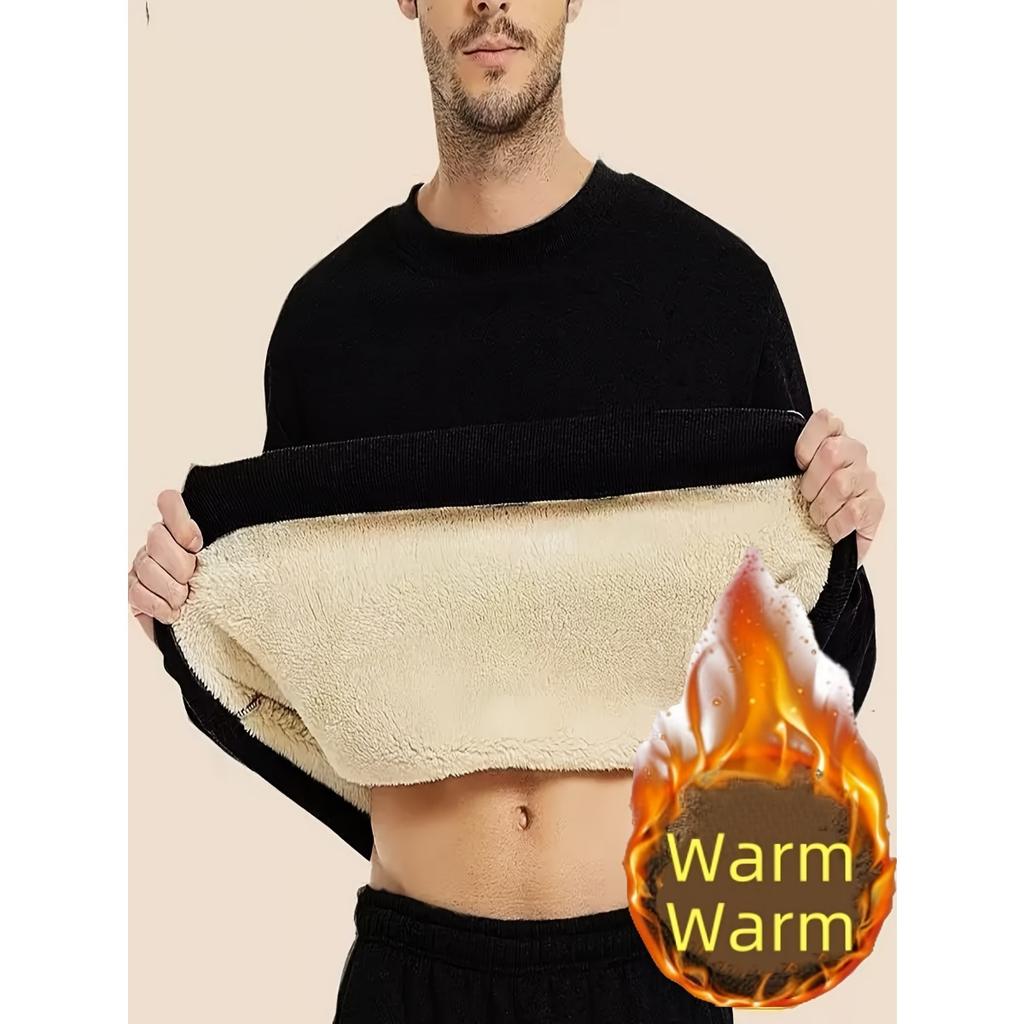 Tight Fitting Warm Clothing with Plush Insulation, Long Sleeves for Casual Sports, Autumn and Winter Tops for Outdoor Wear