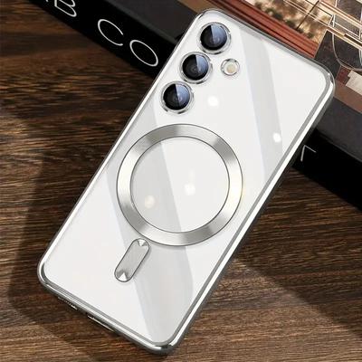 Przezroczyste etui z TPU do Samsung Galaxy S25 S24 S23 S22 S21 S20 Ultra Plus FE S24FE S24Ultra z osłoną Magsafe Charge odporną na wstrząsy