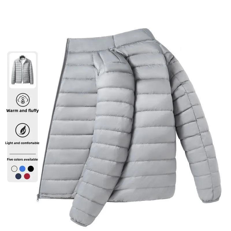 Men's Ultra-Thin Hooded Light Down Cotton Jacket - Youth Short Style, Off-Season Clearance, Large Sizes Available