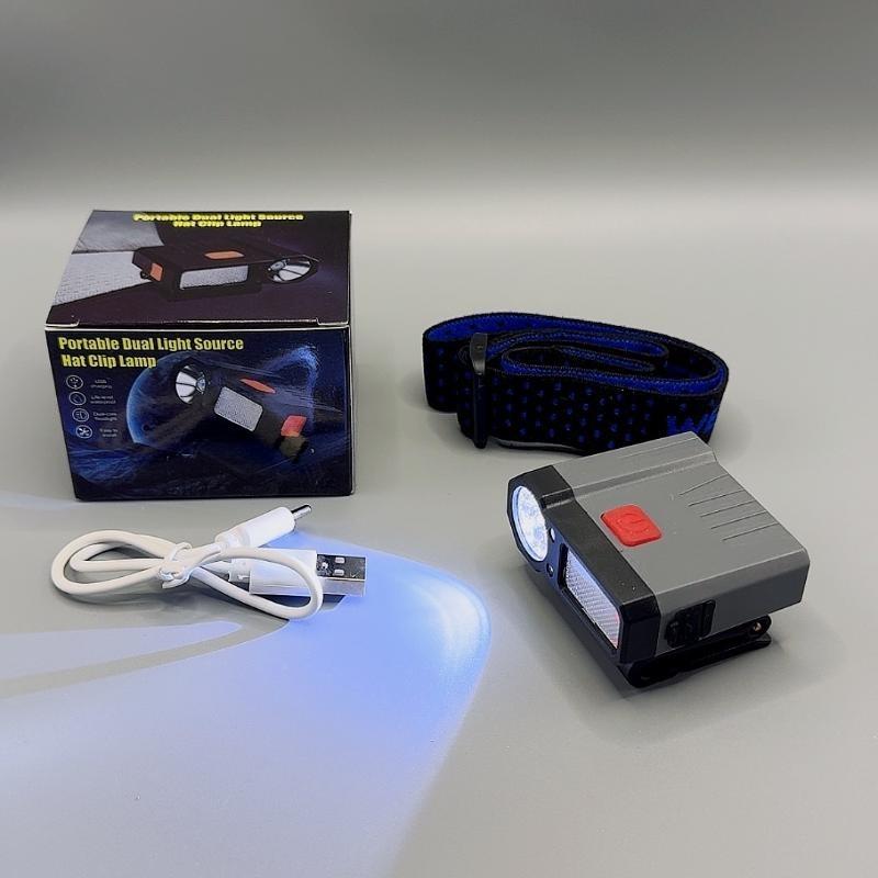 COB LED Clip Headlamp Waterproof Intelligent Induction 1 PCS High Brightness for Fishing Camping Night Running
