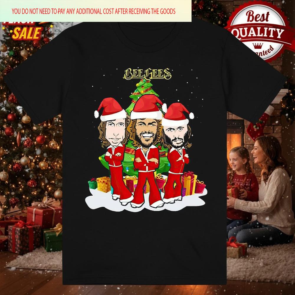Hot Christmas Bee Gees Band Music Gift Xmas Black S5XL Shirt BB579 Unisex T-Shirt XXL