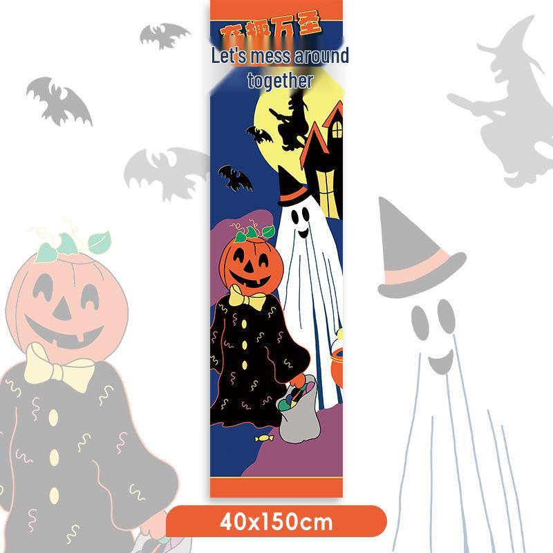 Halloween Pumpkin Theme Decorations for Shop and Bar Entrances - Background Photo Props