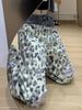 Women's Leopard Print Ripped Wide-Leg Jeans with Double Waistband - Slimming Patchwork Floor-Length for Early Autumn.