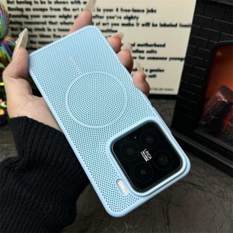 

Дышащее рассеивание тепла, Подходит для чехла для мобильного телефона Xiaomi Mi 15ProТонкое кольцо с магнитной фиксацией 15/14 Простой противоударный жесткий чехол Xiaomi Mi 14pro