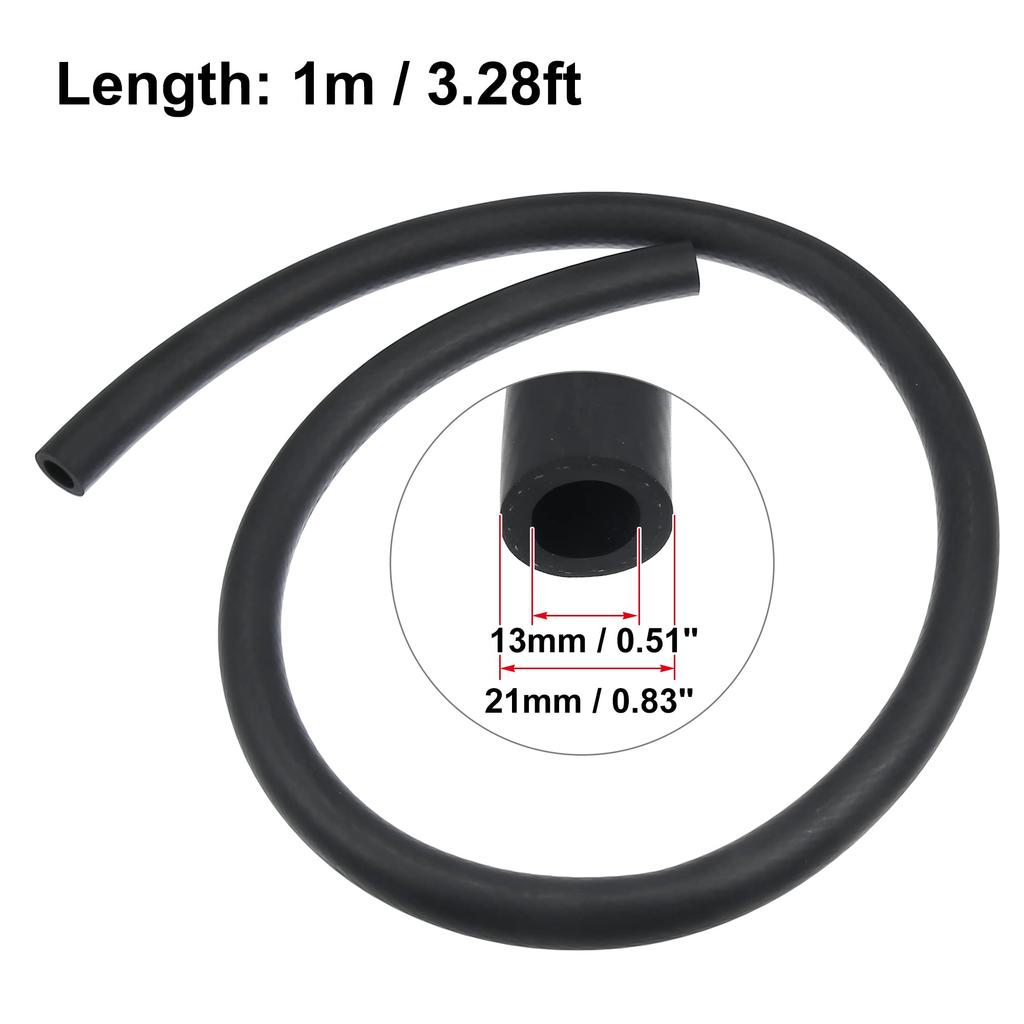 X AUTOHAUX Auto-Heizungsschlauch Auto Flexibler Gerader Heizungsschlauch Mehrzweckschlauch Gummi Schwarz Länge 1m Innendurchmesser 13mm