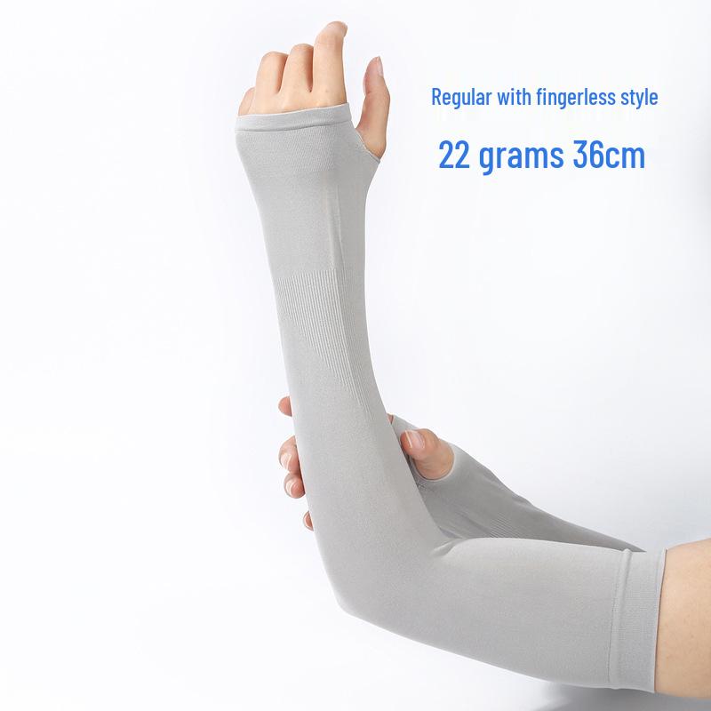 Custom UV Protection Ice Silk Arm Sleeves for Men & Women – Long, Solid Color, Summer Outdoor Wear