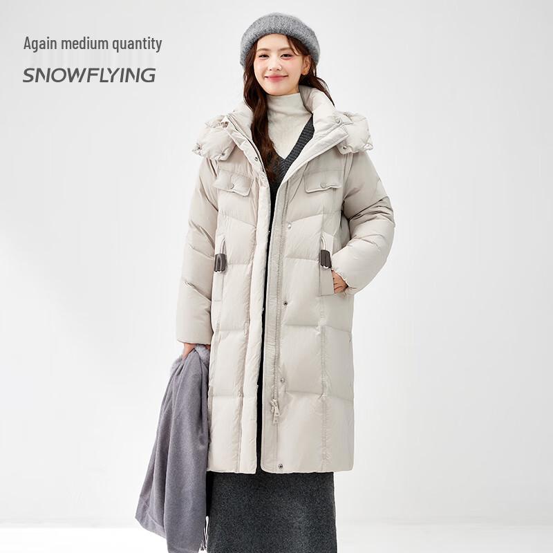 SNOWFLYING Women's Mid-Length Hooded Down Jacket