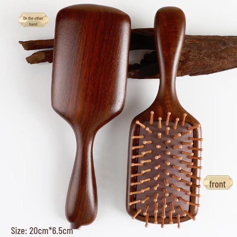 Sandalwood Massage Comb - Portable Wooden Scalp & Meridians Care, Engraved LOGO, Ideal Health Companion Gift