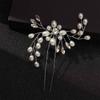 Handmade Women Rhinestone Simulated Pearl Crystal Hairpin Hair Accessories Hair Fork Headwear