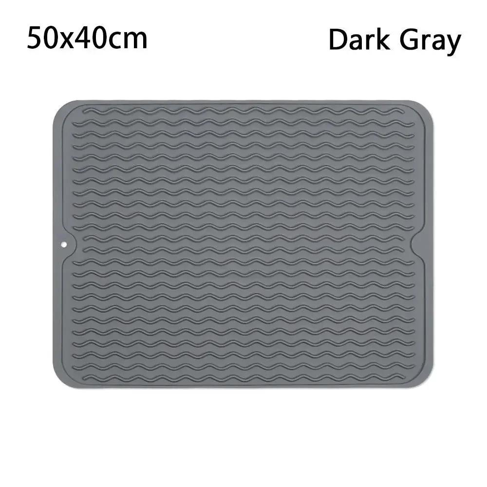 1Pcs Wave Draining Pad Silicone Drying Mat New Non-slip Dish Holder Table Mat Kitchen Placemat Foldable Heat Insulation Pad