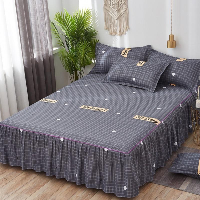 Bed Skirt Anti-dirty Sheet Bedspread Printed Elastic Band Bedclothes Queen King Skin-friendly Beds Protector Bedroom Space Decoration