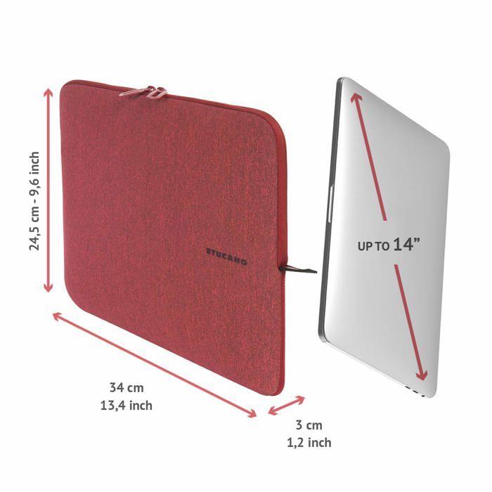 Housse D'ordinateur Portable - Tucano - Second Skin Melange - 14 Pouces - Rouge - Protection
