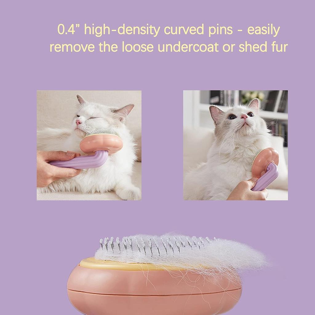 Cat Grooming Brush Dog Brush for Shedding Pet Pin Brushes for Long and Short Hair Self Cleaning Slicker Brush Gently Removes Loose Undercoat for Cats