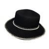 Hat Women's Summer Beach Seaside Travel Straw Hat Pearl Sunscreen Hat Premium Sense UV Protection Sun Hat