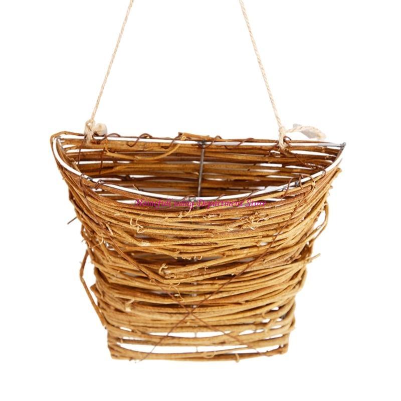 Flower Arrangement Small Flower Basket Rattan Basket Pendant Interior Decoration Handmade Flower Basket Pendant