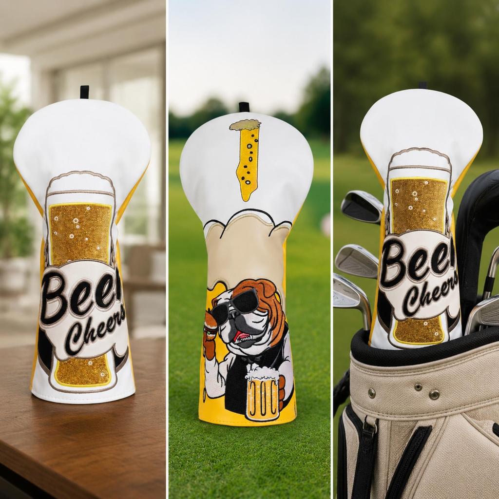 Sturdy Driver Wood Headcover with Pull Tab Scratch-Resistant Leather Head