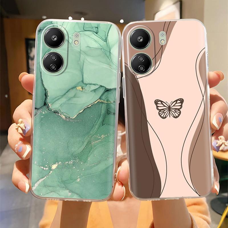 For Xiaomi Poco C65 Case Cute Cartoon Transparent TPU Silicone Cover For POCO C65 C 65 PocoC65 Phone Cases For Xiaomi Poco C65