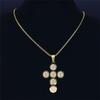 Saint Benedict Cross Necklace Stainless Steel Gold Color Religious Jesus Necklaces Catholic Jewelry colier homme NXH39S02