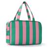 Multi Compartment Striped Toiletry Storage Bag Large Capacity Cosmetic Pouch  Gift Giving
