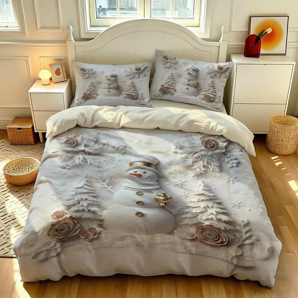 Christmas Printing Bedding Set Santa Claus Pattern Duvet Cover With pillowcase for Adult Teens Bedroom Decor multiple sizes