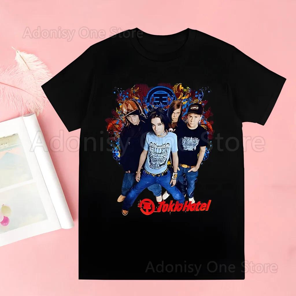 Rocková kapela Tokio Hotel Hudba Harajuku Potisk Unisex Tričko Unisex Ležérní košile Krátký rukáv Unisex Tričko Grafický potisk